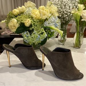 Tom Ford peep toe suede mules IT 37/US 7